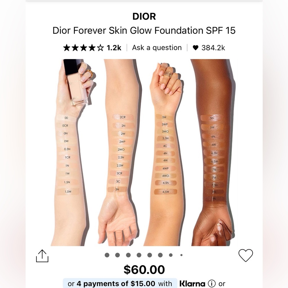 ๐Dior Forever Skin Glow Foundation SPF 15 1,5 N - Picture 11 of 12